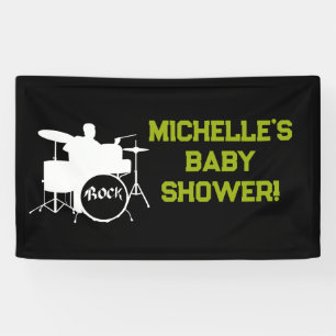 Rock a Bye Rock Star Guitar Baby Shower Banner 横断幕