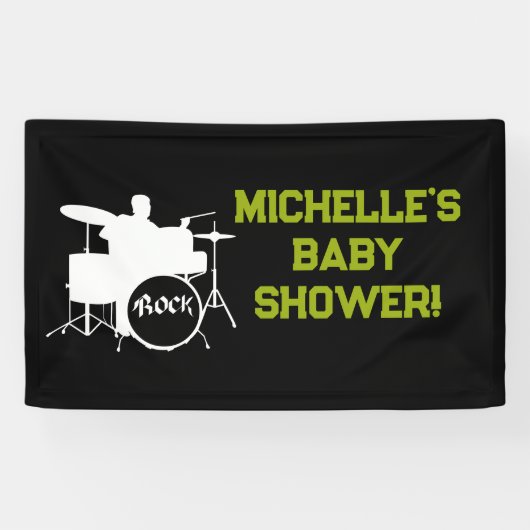 Rock a Bye Rock Star Guitar Baby Shower Banner 横断幕 (横)