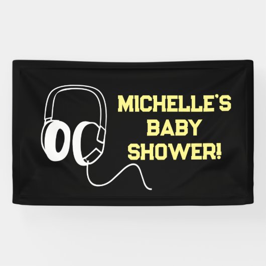 Rock a Bye Rock Star Guitar Baby Shower Banner 横断幕 (横)