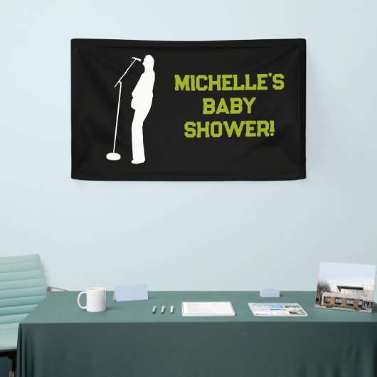 Rock a Bye Rock Star Guitar Baby Shower Banner 横断幕 (トレードショー)