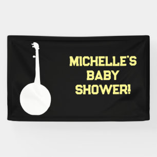 Rock a Bye Rock Star Guitar Baby Shower Banner 横断幕