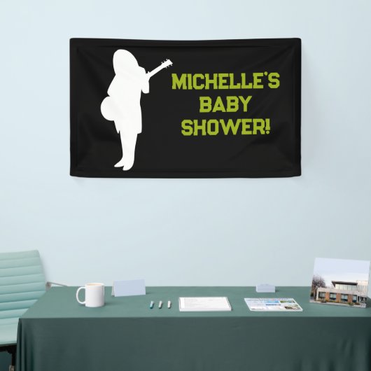 Rock a Bye Rock Star Guitar Baby Shower Banner 横断幕 (トレードショー)