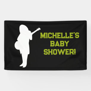 Rock a Bye Rock Star Guitar Baby Shower Banner 横断幕