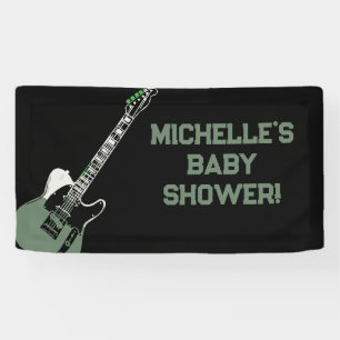 Rock a Bye Rock Star Guitar Baby Shower Banner 横断幕
