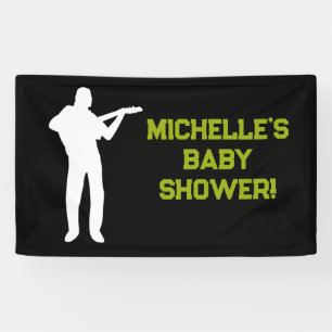 Rock a Bye Rock Star Guitar Baby Shower Banner 横断幕
