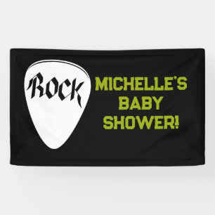 Rock a Bye Rock Star Guitar Baby Shower Banner 横断幕