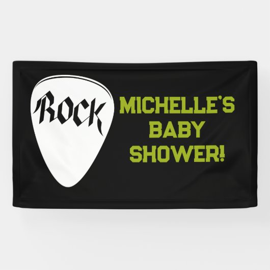 Rock a Bye Rock Star Guitar Baby Shower Banner 横断幕 (横)