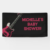 Rock a Bye Rock Star Guitar Baby Shower Banner 横断幕 (横)