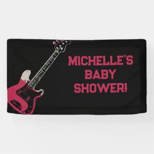 Rock a Bye Rock Star Guitar Baby Shower Banner 横断幕