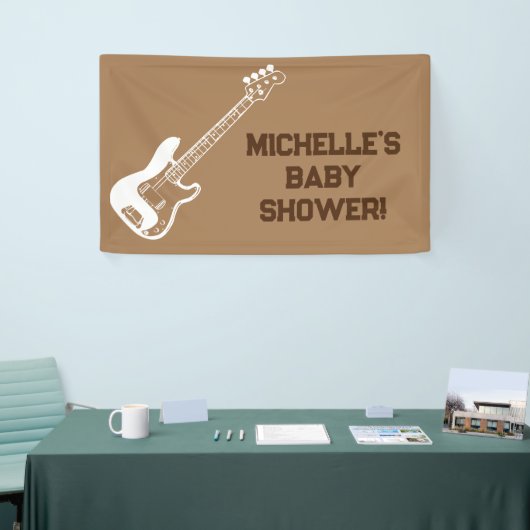 Rock a Bye Rock Star Guitar Baby Shower Banner 横断幕 (トレードショー)