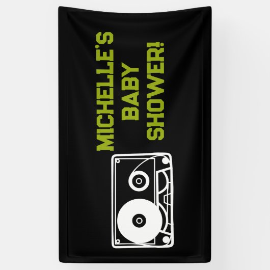 Rock a Bye Rock Star Guitar Baby Shower Banner 横断幕 (縦)