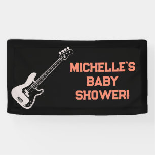 Rock a Bye Rock Star Guitar Baby Shower Banner 横断幕