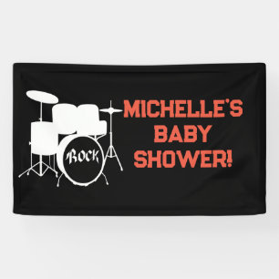 Rock a Bye Rock Star Guitar Baby Shower Banner 横断幕