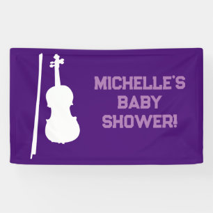 Rock a Bye Rock Star Guitar Baby Shower Banner 横断幕