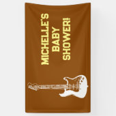 Rock a Bye Rock Star Guitar Baby Shower Banner 横断幕 (縦)