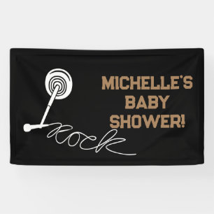 Rock a Bye Rock Star Guitar Baby Shower Banner 横断幕