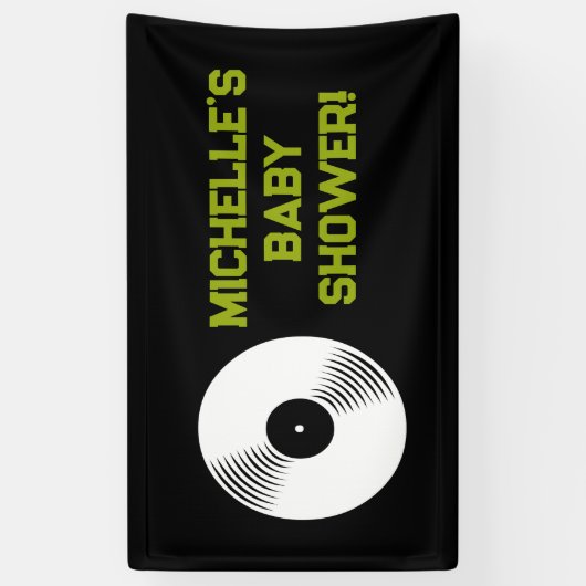 Rock a Bye Rock Star Guitar Baby Shower Banner 横断幕 (縦)