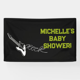 Rock a Bye Rock Star Guitar Baby Shower Banner 横断幕
