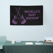 Rock a Bye Rock Star Guitar Baby Shower Banner 横断幕 (トレードショー)