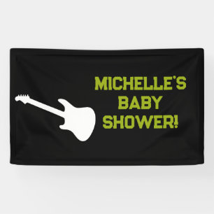 Rock a Bye Rock Star Guitar Baby Shower Banner 横断幕