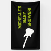 Rock a Bye Rock Star Guitar Baby Shower Banner 横断幕 (縦)