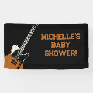 Rock a Bye Rock Star Guitar Baby Shower Banner 横断幕