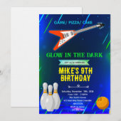 Rock and Bowling Birthday Invitation 招待状 (正面/裏面)