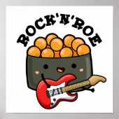 Rock And Roe Cute Rock And Roll Sushi Pun ポスター (正面)