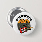Rock And Roe Cute Rock And Roll Sushi Pun 缶バッジ (正面&裏面)