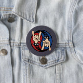 Rock and Roll Devil Horns Yin Yang 缶バッジ (インサイチュ)