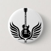 rock and roll electric guitar wings 缶バッジ (正面)