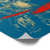 Rock And Roll Funny Cat Playing Drum For Men Women ポスター (角)