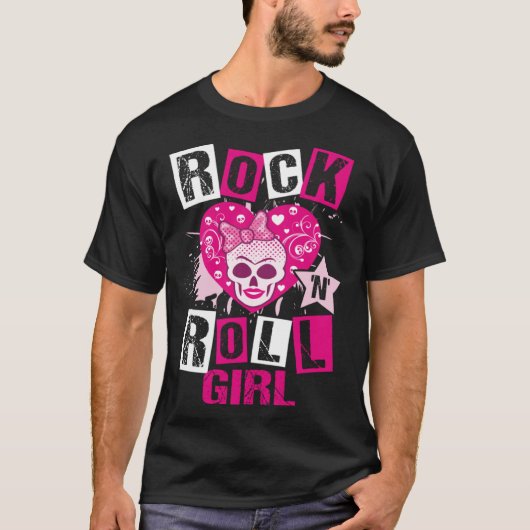 Rock And Roll Girl Music Dancing Concert Festival  Tシャツ (正面)