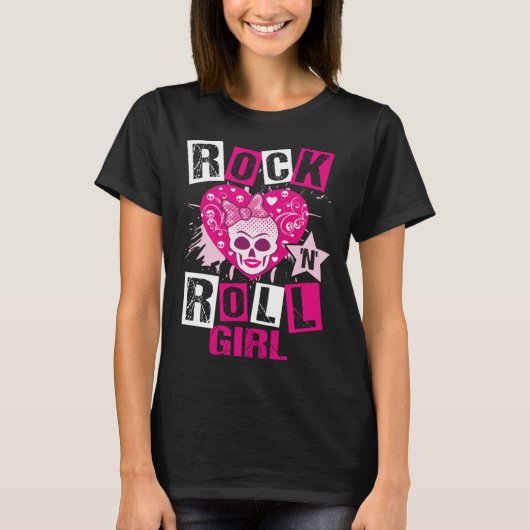Rock And Roll Girl Music Dancing Concert Festival  Tシャツ (正面)