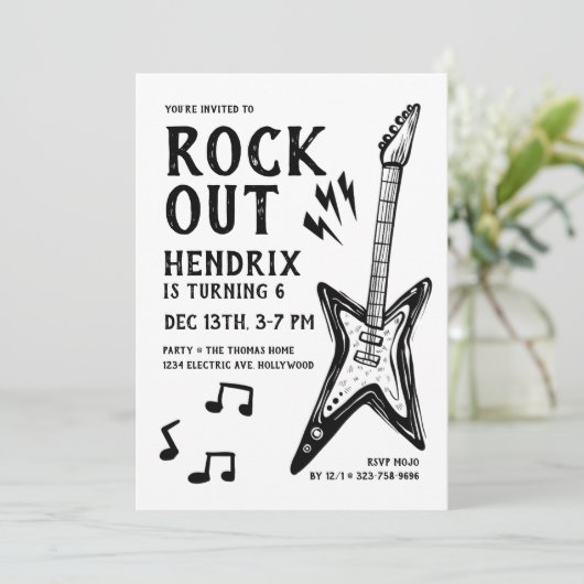 Rock and Roll Guitar Birthday 招待状 (スタンド正面)