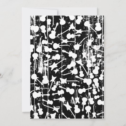 Rock and Roll Guitar Birthday 招待状 (裏面)