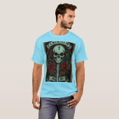 Rock and roll Inferno:スカル&フレイムバナーティー。 Tシャツ (正面フル)