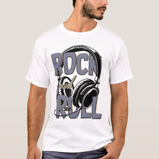 Rock And Roll Retro Music Tシャツ (正面)