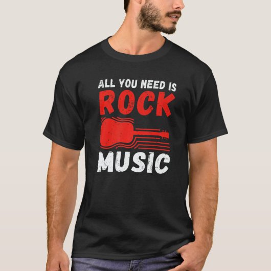 Rock and Roll Rocker All you need is Rock Music Tシャツ (正面)