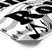 Rock and Roll sheet music notes Art ポスター (角)