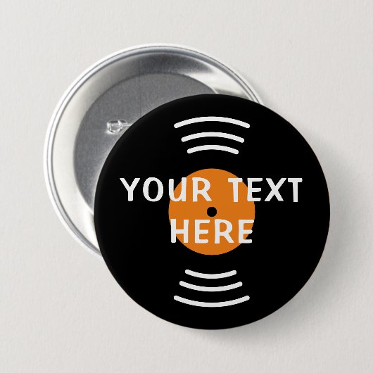 Rock and roll vinyl music record custom buttons 缶バッジ (正面&裏面)