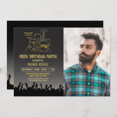 Rock Birthday Party Festival Photo Music Invite 招待状 (正面/裏面)