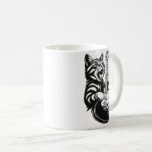 Rock Cat Playing Electric Guitar | Cool Music Love コーヒーマグカップ (正面右)