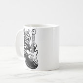 Rock Cat Playing Electric Guitar | Cool Music Love コーヒーマグカップ (正面左)