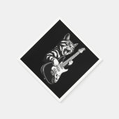 Rock Cat Playing Electric Guitar | Cool Music Love スタンダードカクテルナプキン (角)