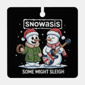 Rock Christmas SNOWASIS Some Might Sleigh Snowman メタルオーナメント (正面)