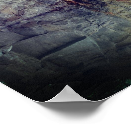 Rock Cliff Wall Reflections In Pond 2  ポスター (角)