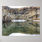Rock Cliff Wall Reflections In Pond 3 Nature ポスター (正面)