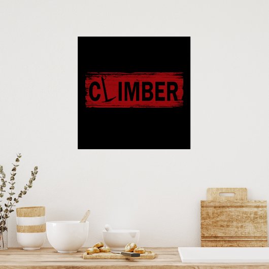 rock climber grphic design ポスター (キッチン)