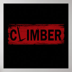 rock climber grphic design ポスター